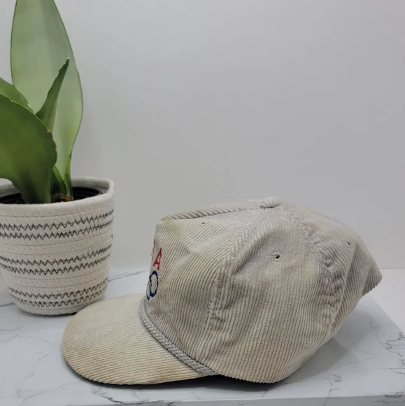 American Vintage | USA Olympics grey distressed corduroy adjustable hat | unisex - Picture 4 of 9